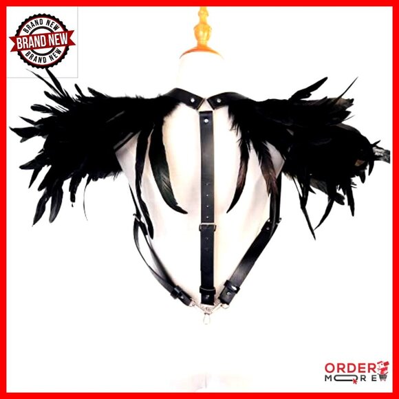 Adjustable Real Feather Epaulet Shoulder Strap Belt for Costume Parties main image 4